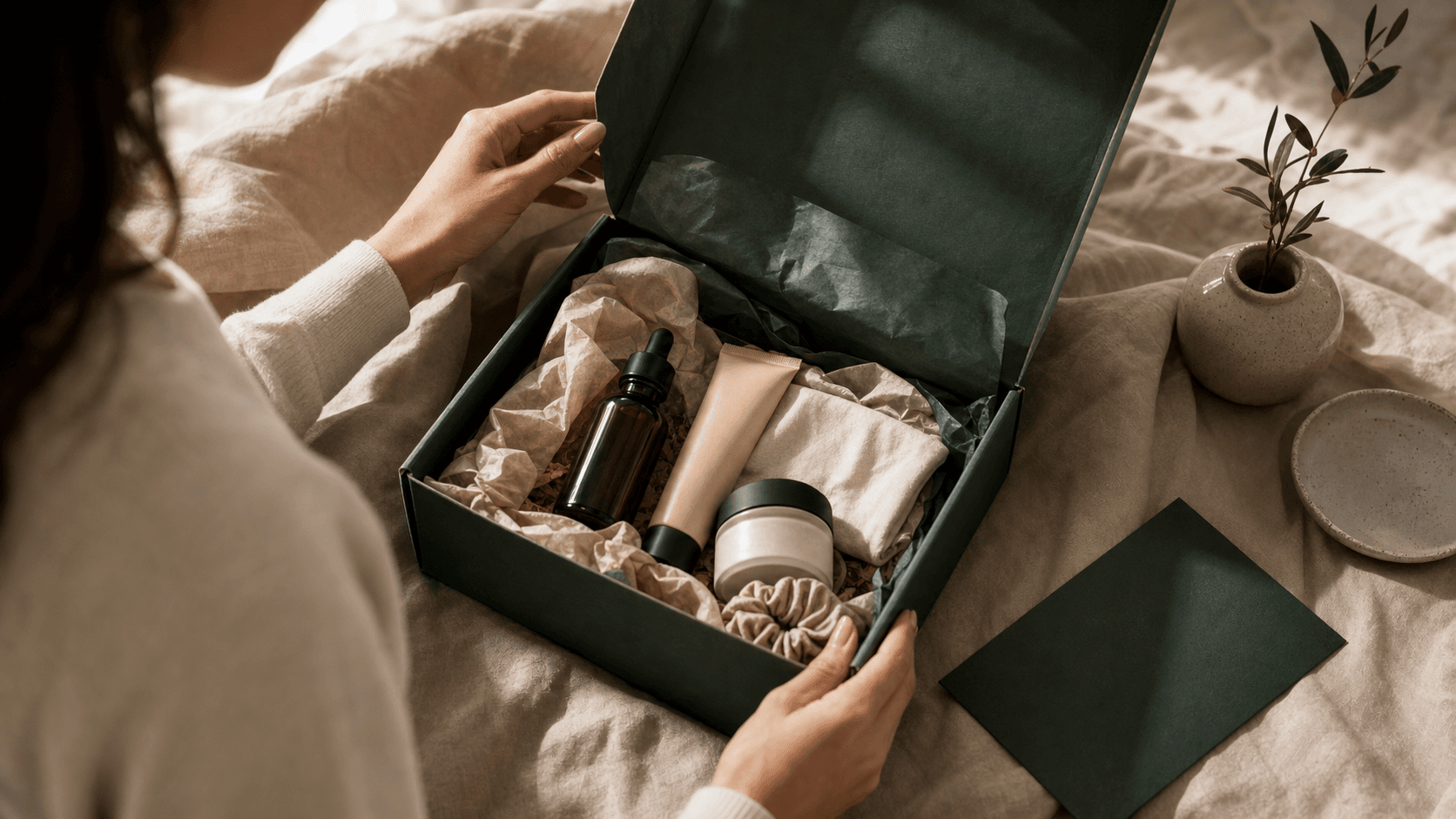Premium sample box opened by a creator as part of a long-term brand partnership